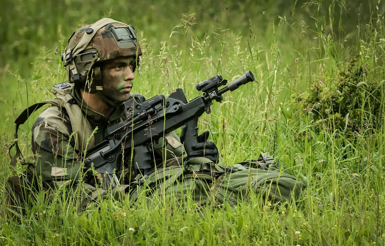 Photo wallpaper weapons, soldiers, French Army
