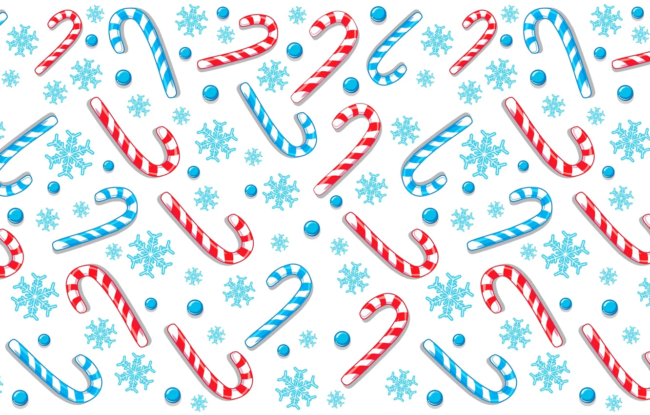 Photo wallpaper snowflakes, pattern, sticks, candy