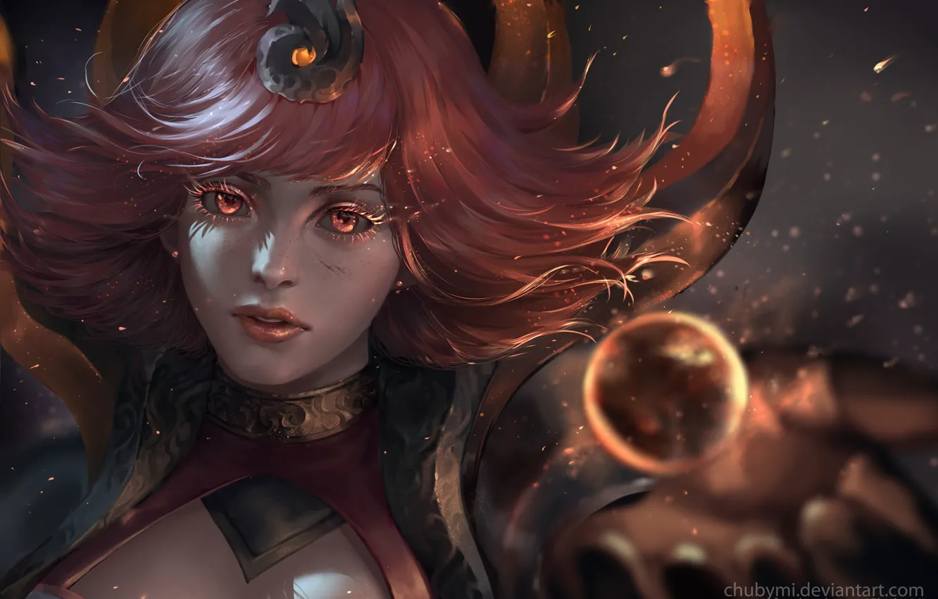 Photo wallpaper girl, fantasy, Lux, league of legends, to ChubyMi, Fire Element