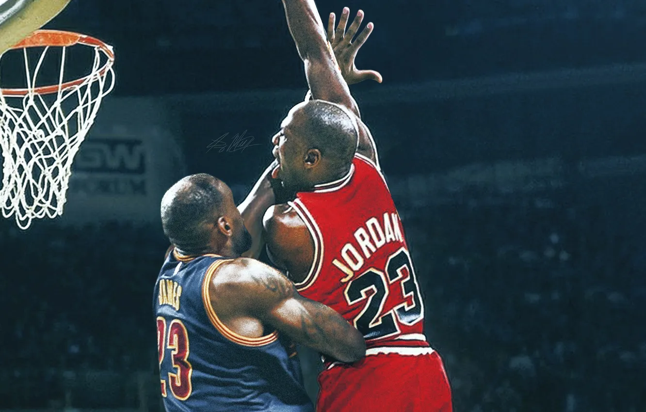 Photo wallpaper Michael Jordan, basketball, NBA, LeBron James