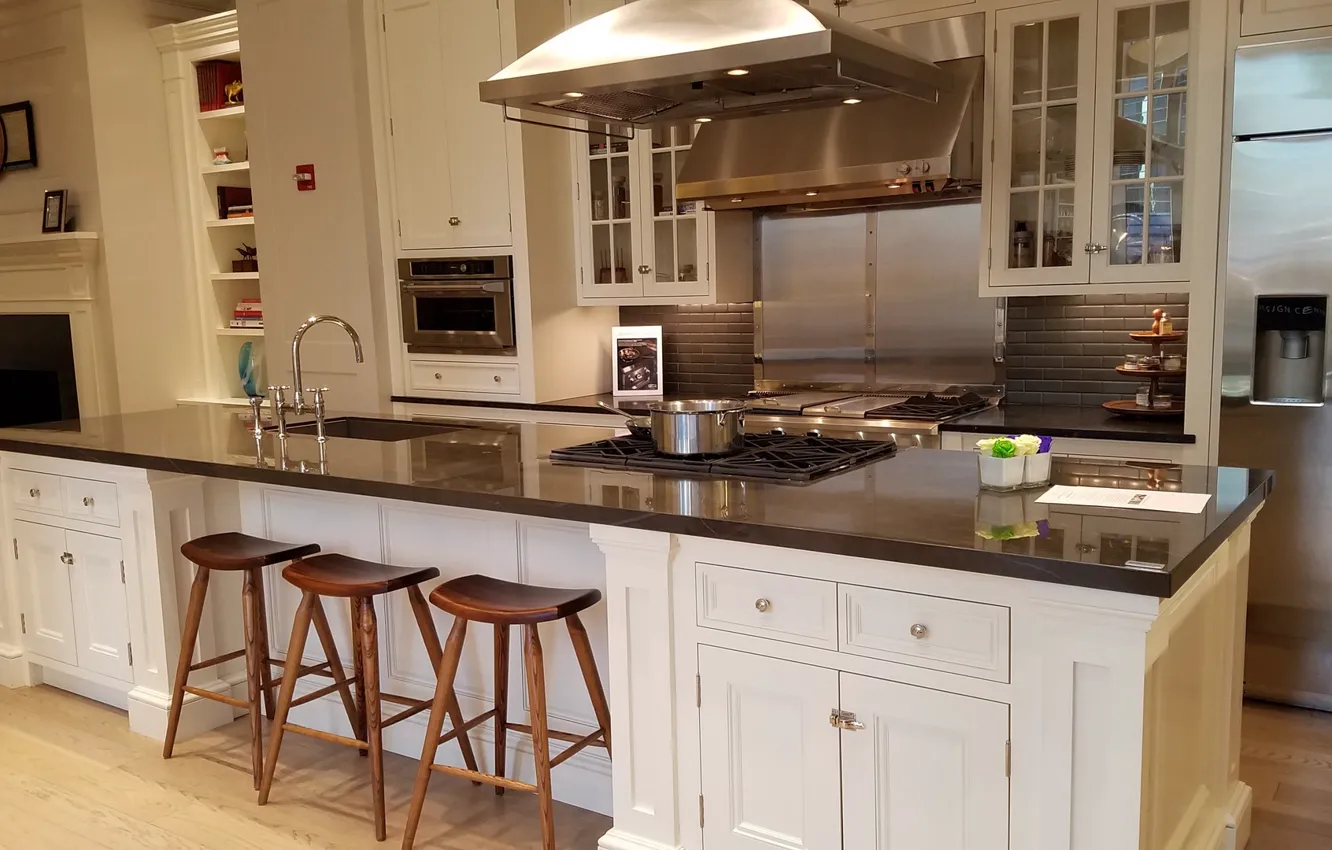 Photo wallpaper design, style, interior, Chicago, kitchen, Chicago, Sapienstone kitchen