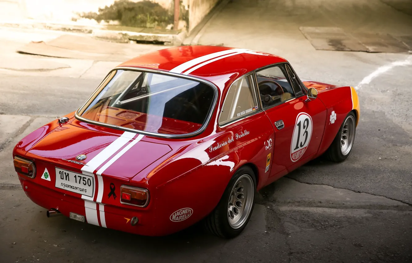 Photo wallpaper Red, Coupe, Corsa, Sportcar, Alfa Romeo GTA