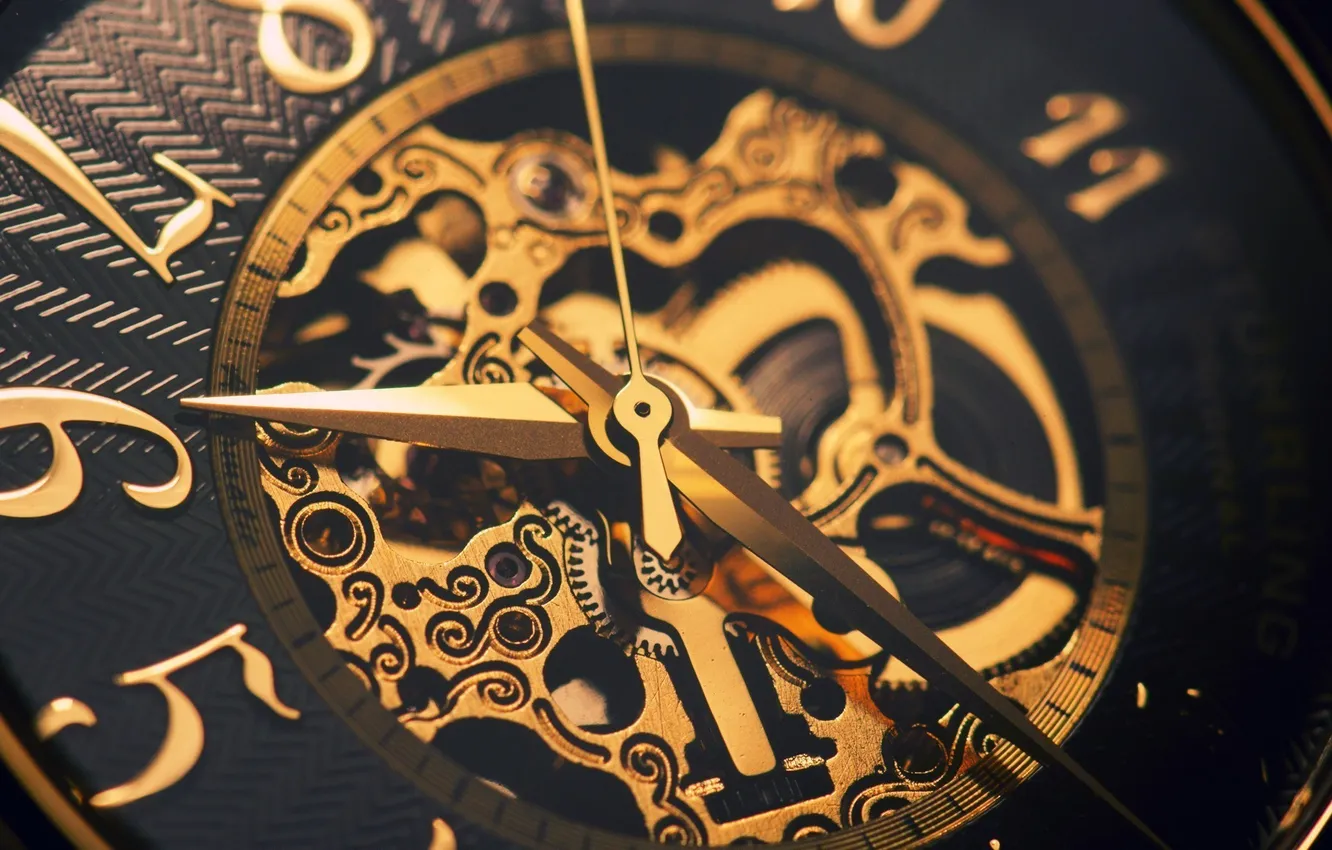 Photo wallpaper arrows, watch, clockwork