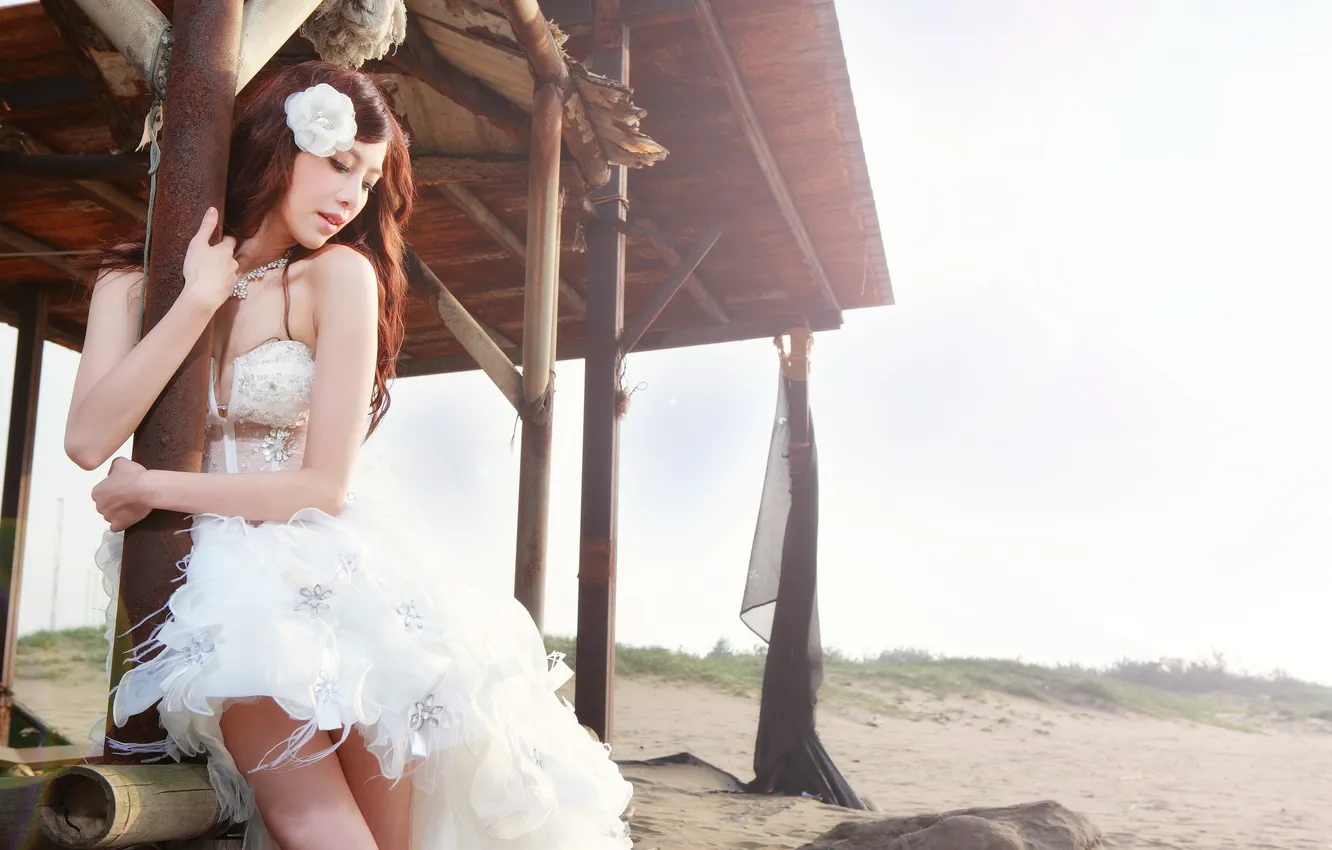 Photo wallpaper girl, pose, Asian