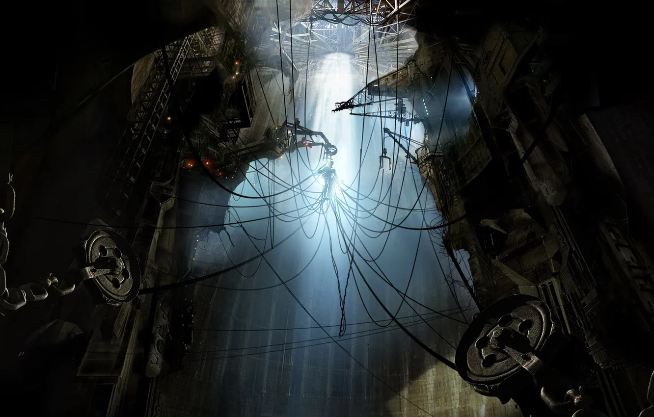 Photo wallpaper light, rope, mine, Kopi