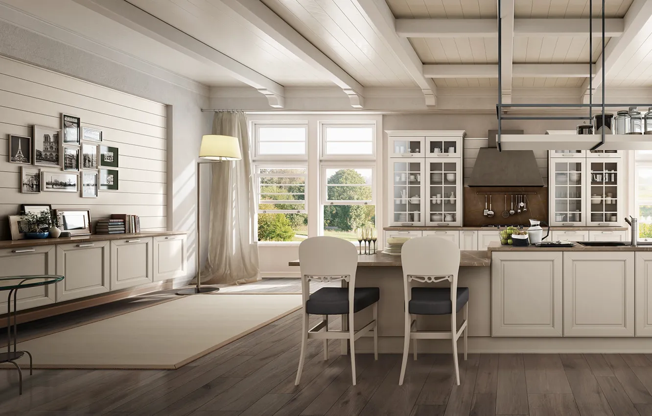 Photo wallpaper style, interior, kitchen, dining room, Italian design, best italian interior design, La Spezia Kitchen