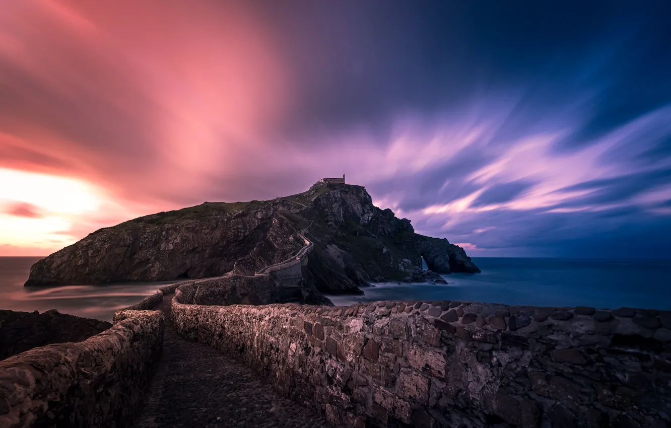 Photo wallpaper sea, Spain, Gaztelugatxe