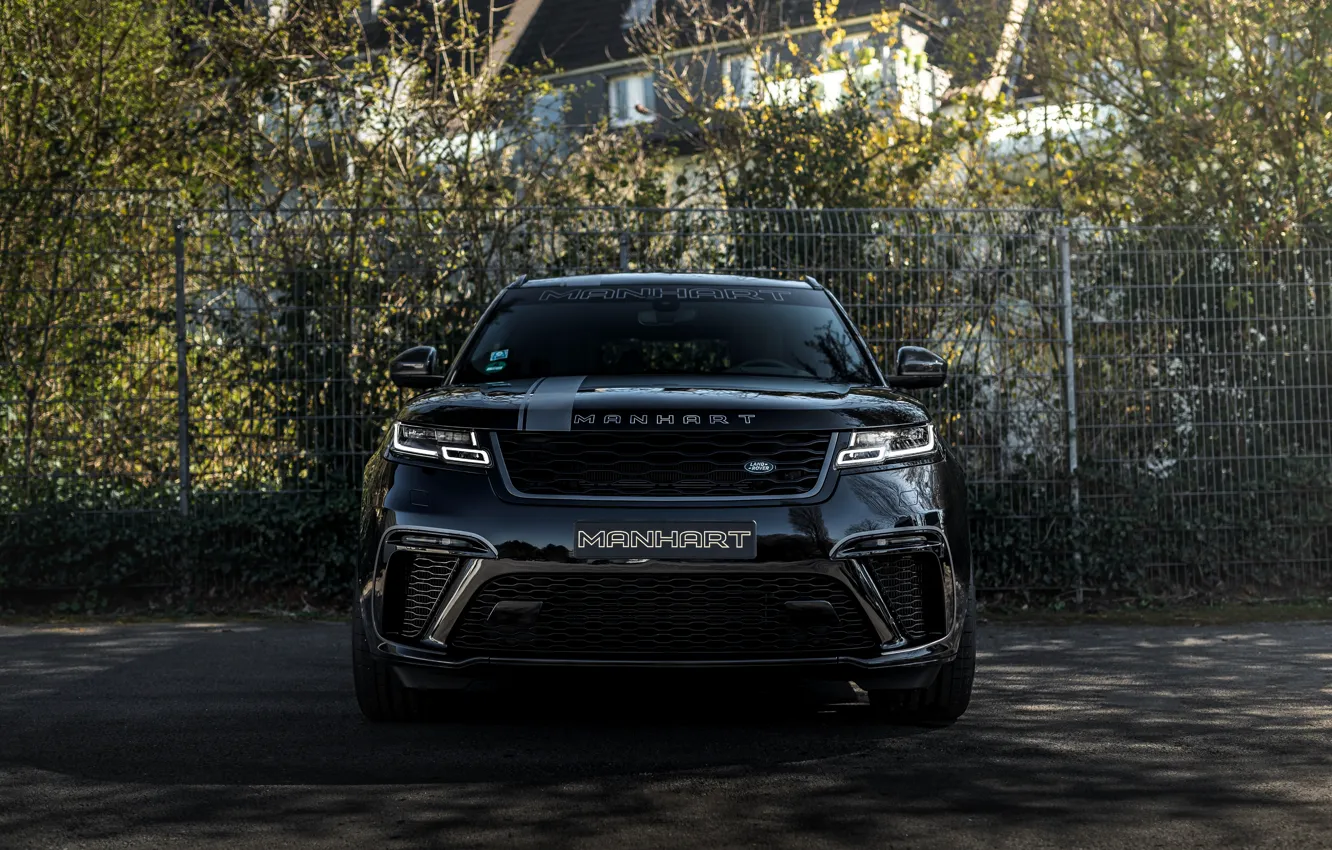 Photo wallpaper black, Land Rover, Range Rover, front view, SUV, Manhart, 2020, Velar