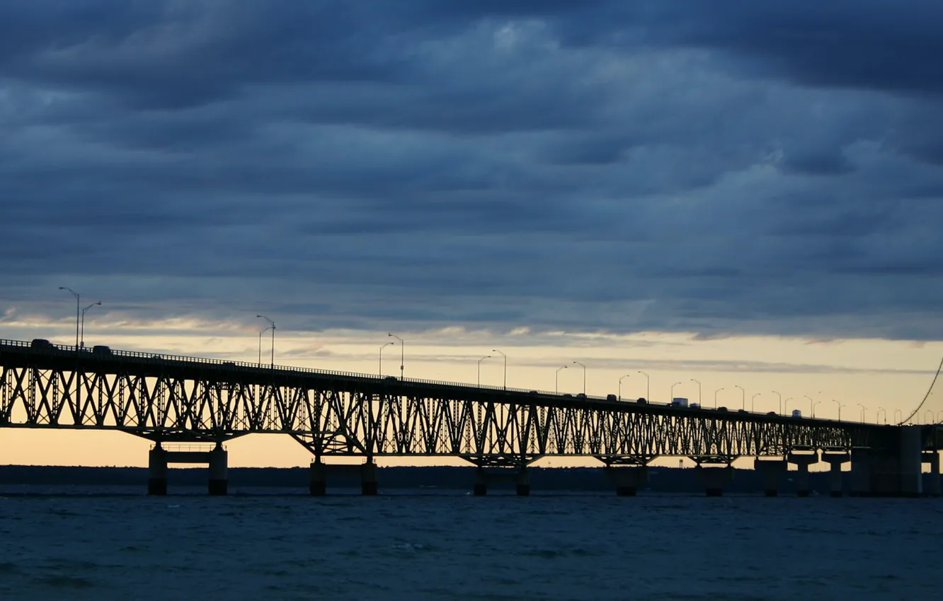 Photo wallpaper Bridge, Strait, Machine