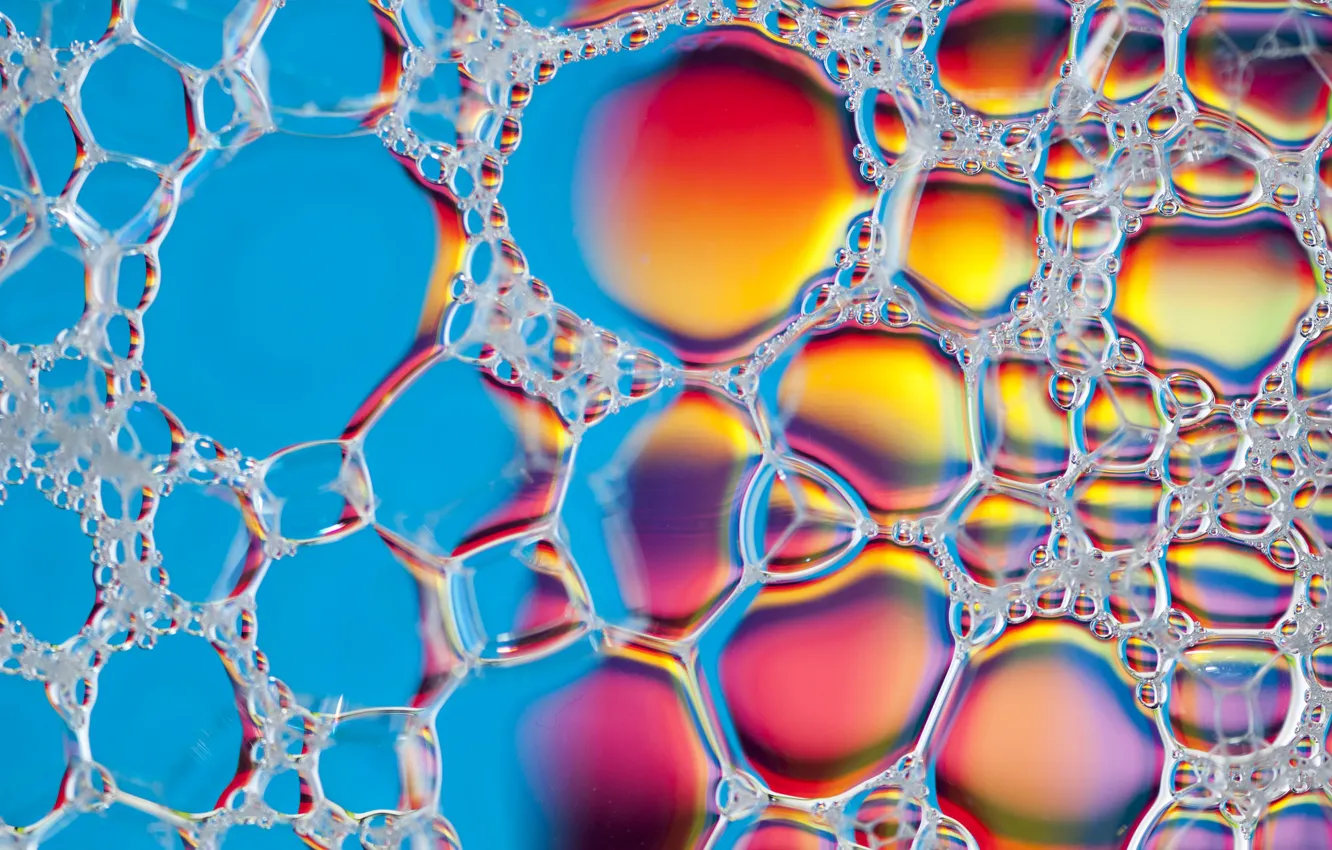 Photo wallpaper foam, bubbles, Shine, color