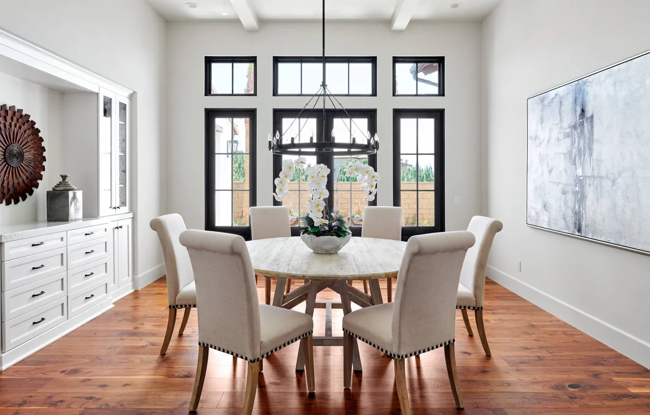 Photo wallpaper design, room, interior, CA, California, dining room, Spanish revival style, Spanish Renaissance style