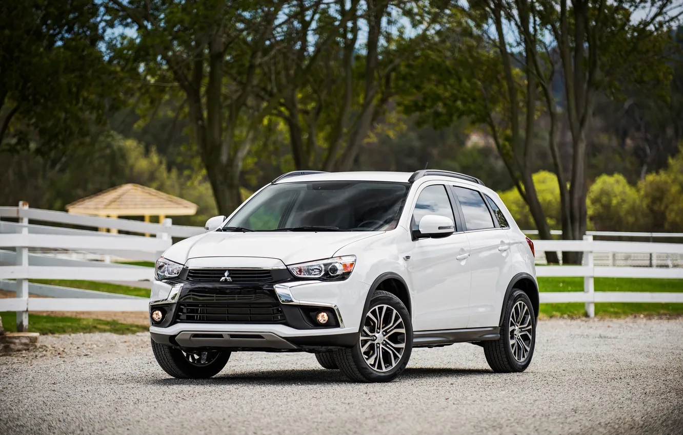 Photo wallpaper white, SUV, Mitsubishi, Sport, Mitsubishi, crossover, Outlander, Outlander