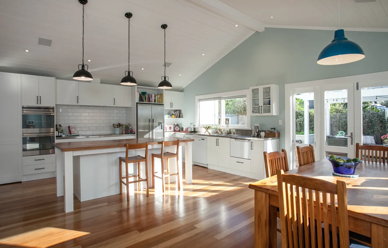 Photo wallpaper interior, kitchen, New Zealand, Cambridge, dining room