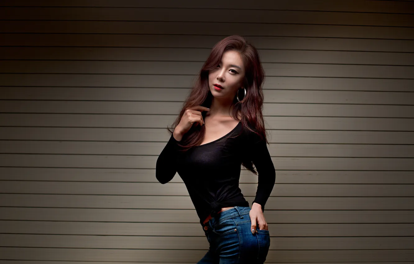 Photo wallpaper girl, pose, Asian