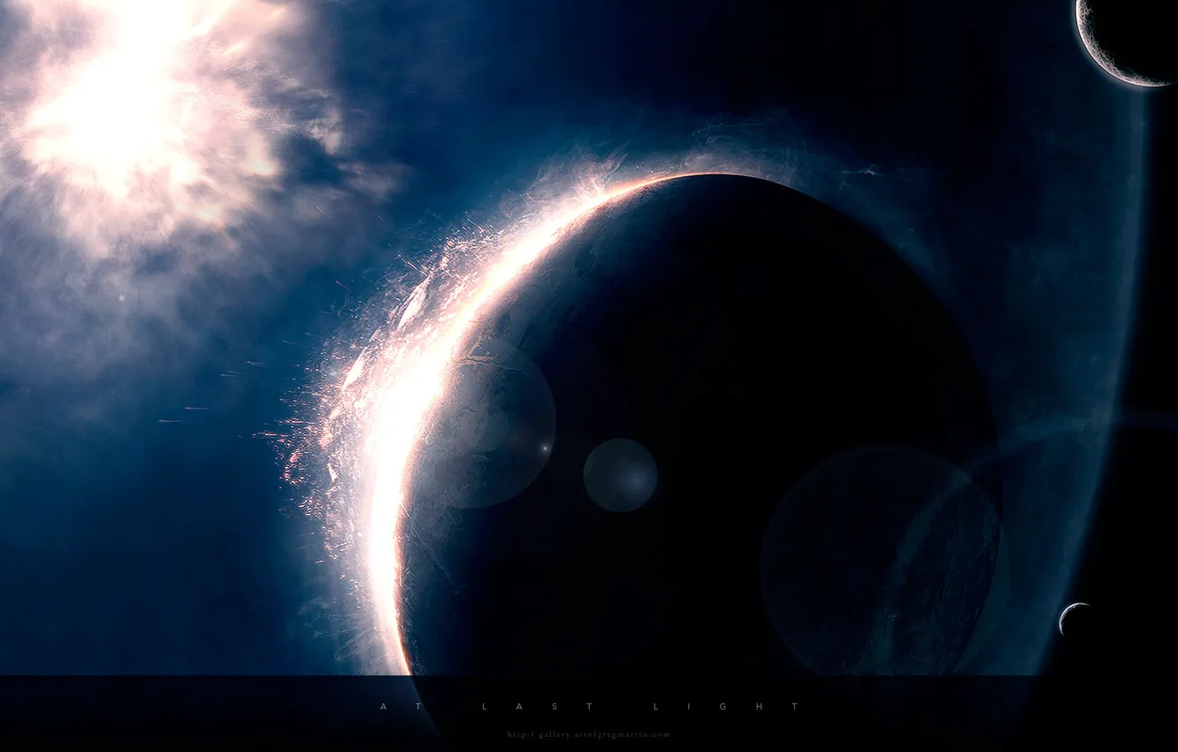 Photo wallpaper space, stars, planet, Greg Martin