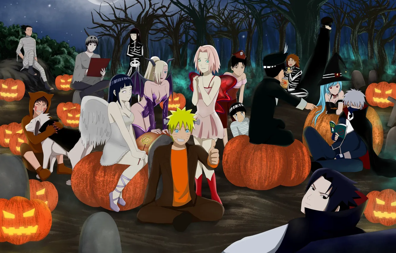 Photo wallpaper kawaii, Naruto, halloween, anime, ninja, manga, shinobi, Naruto Shippuden