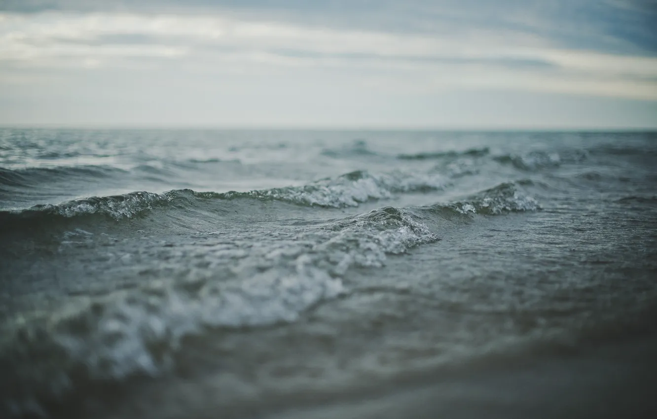 Photo wallpaper sea, wave, horizon