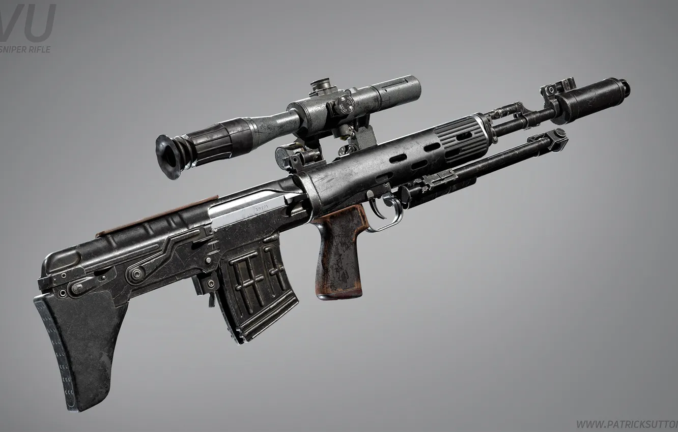 Photo wallpaper rendering, weapons, gun, weapon, render, custom, sniper rifle, snayperskaya rifle