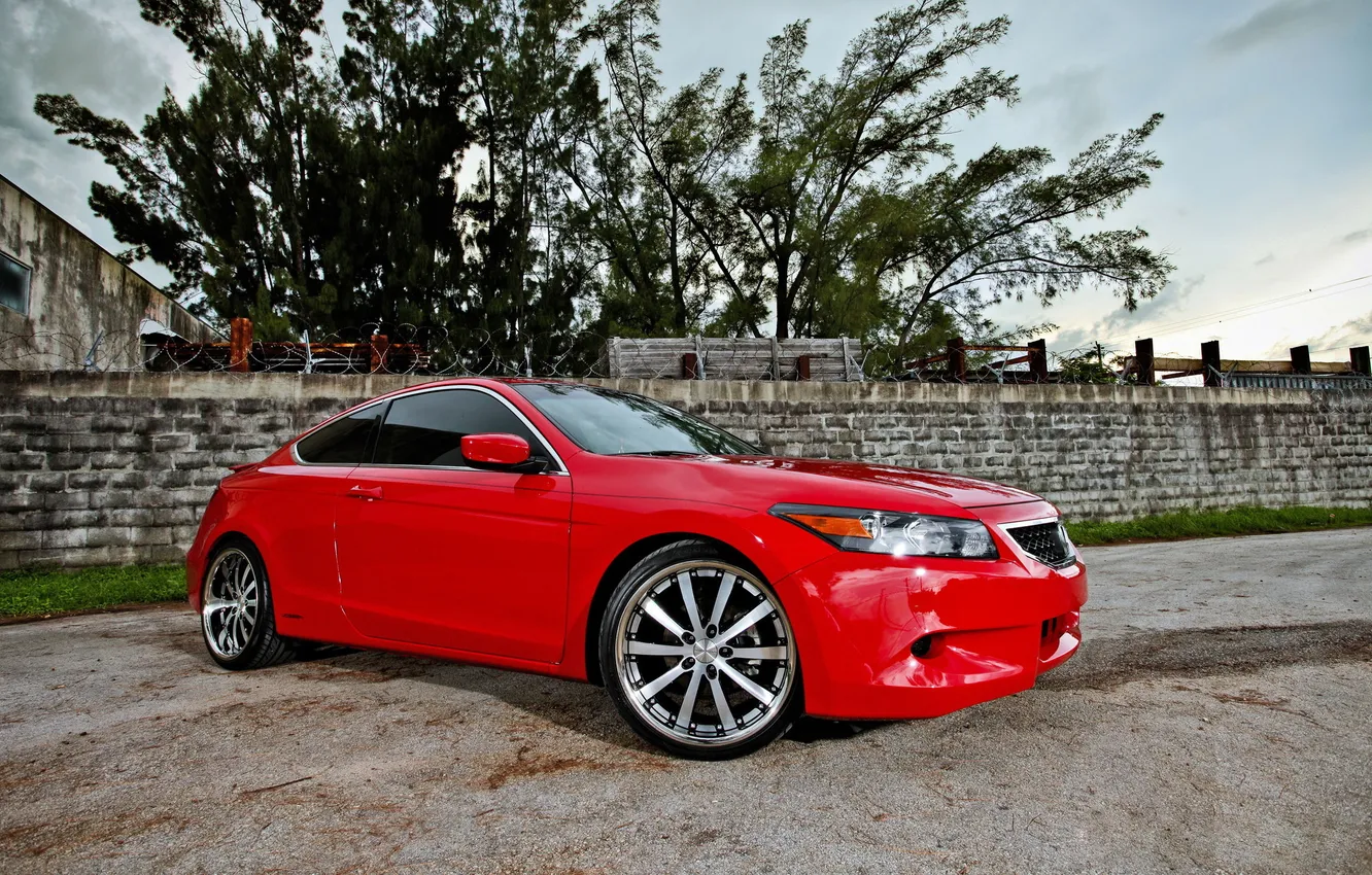 Photo wallpaper red, tuning, Honda, Accord, Honda