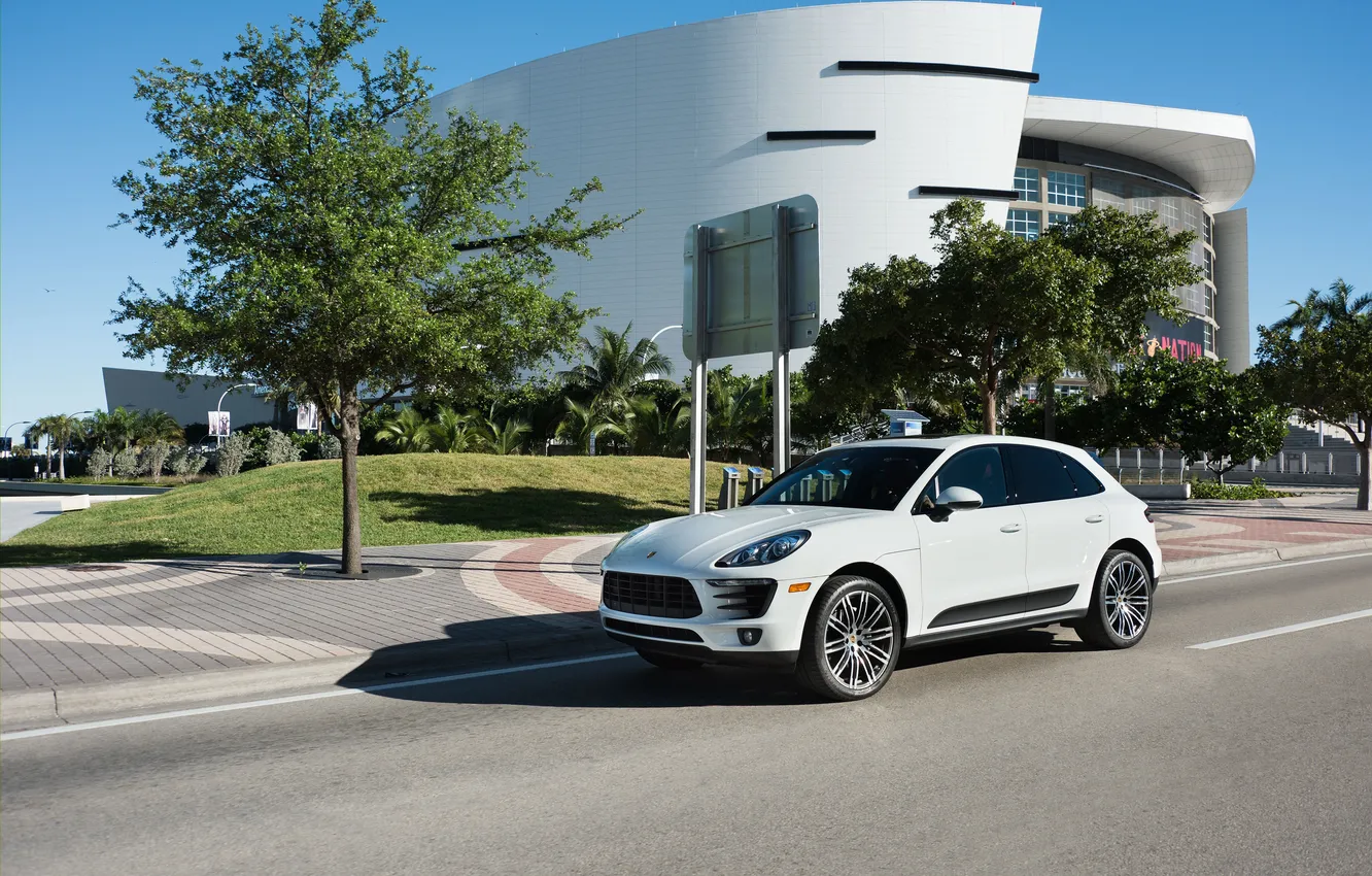 Photo wallpaper white, Porsche, Porsche, Macan S, makan