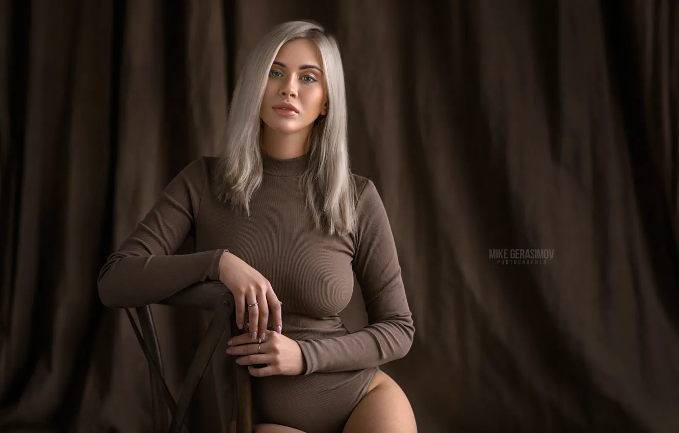 Photo wallpaper look, girl, model, blonde, Lily, body, Mikhail Gerasimov, Mikhail Gerasimov