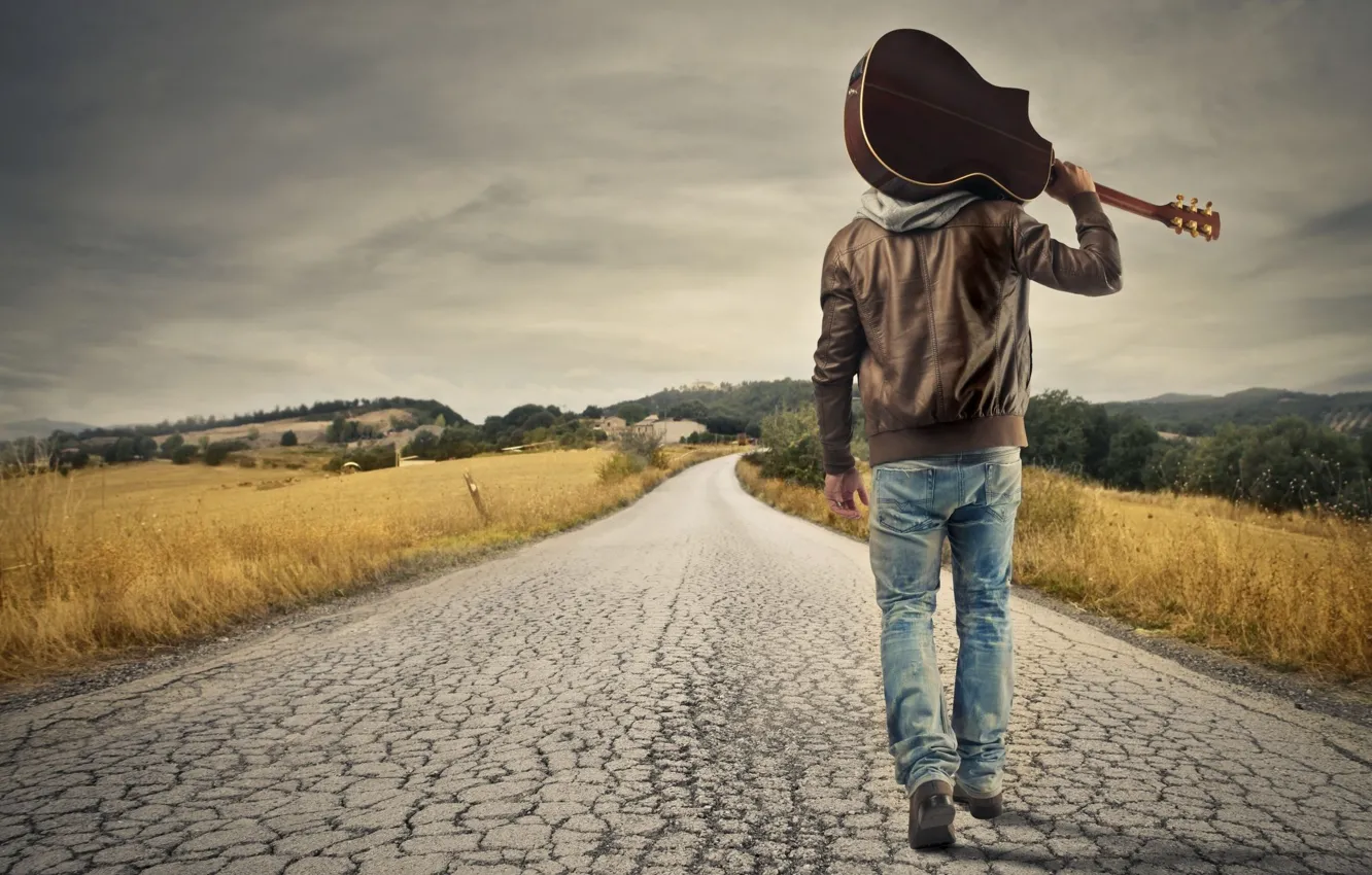 Photo wallpaper wallpaper, road, man, mood