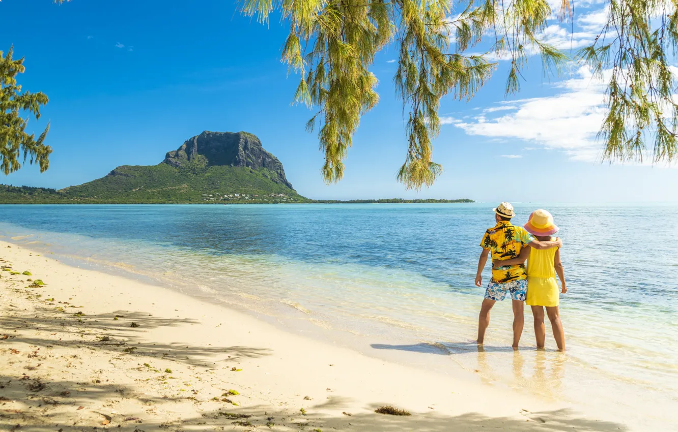 Photo wallpaper beach, tropics, the ocean, pair, two, Laguna