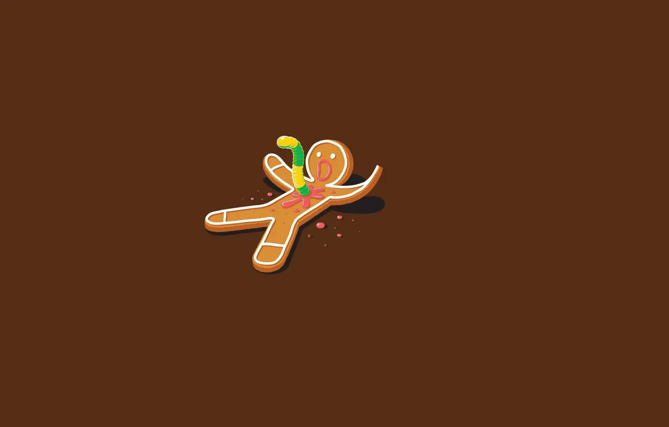Photo wallpaper stranger, sweets, the worm, brown, Gingerbread, panicaway man