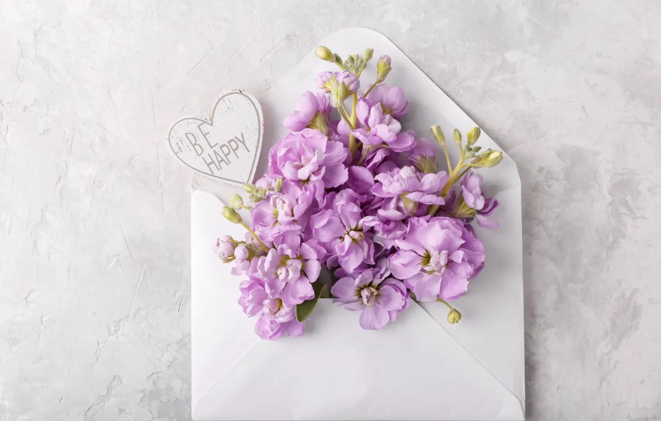 Photo wallpaper flowers, bouquet, heart