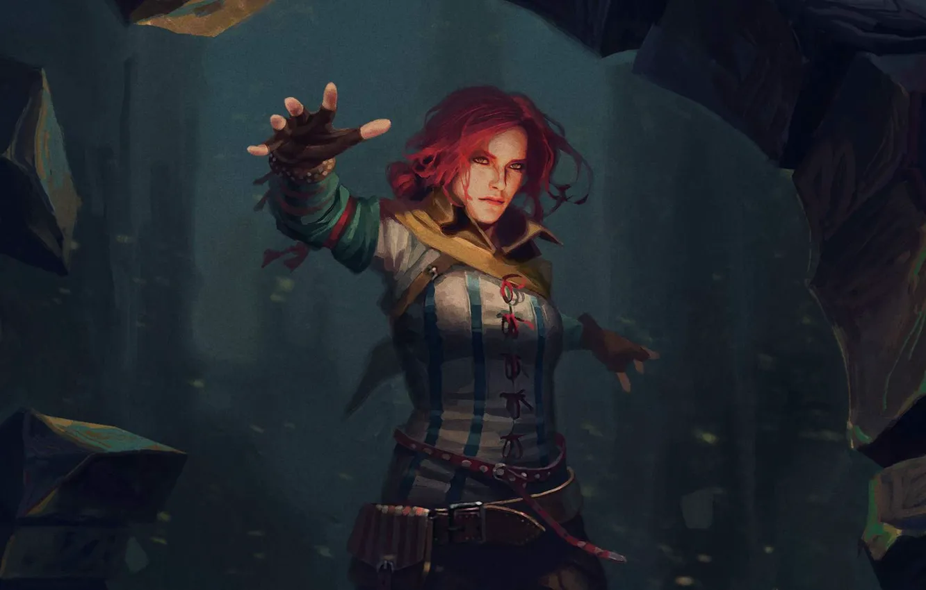 Photo wallpaper art, magic, The Witcher, art, the enchantress, Witcher, Triss Merigold, Triss Merigold
