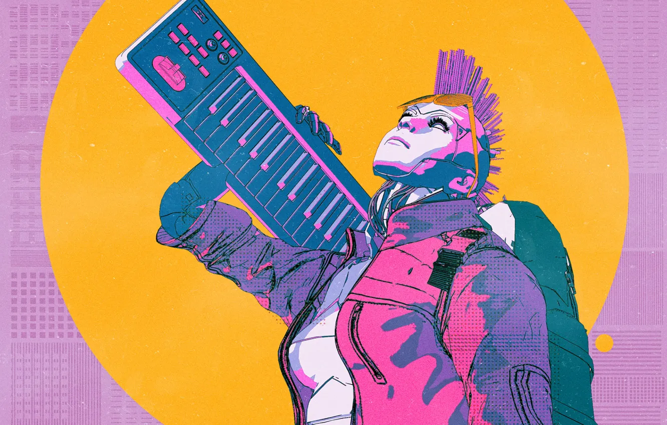 Photo wallpaper girl, style, music, background, fiction, punk, art, fantasy