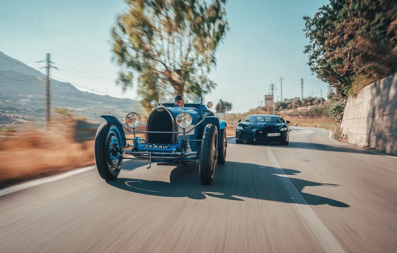 Photo wallpaper Bugatti, road, drive, Bugatti Type 35, Divo, Bugatti Divo, Type 35