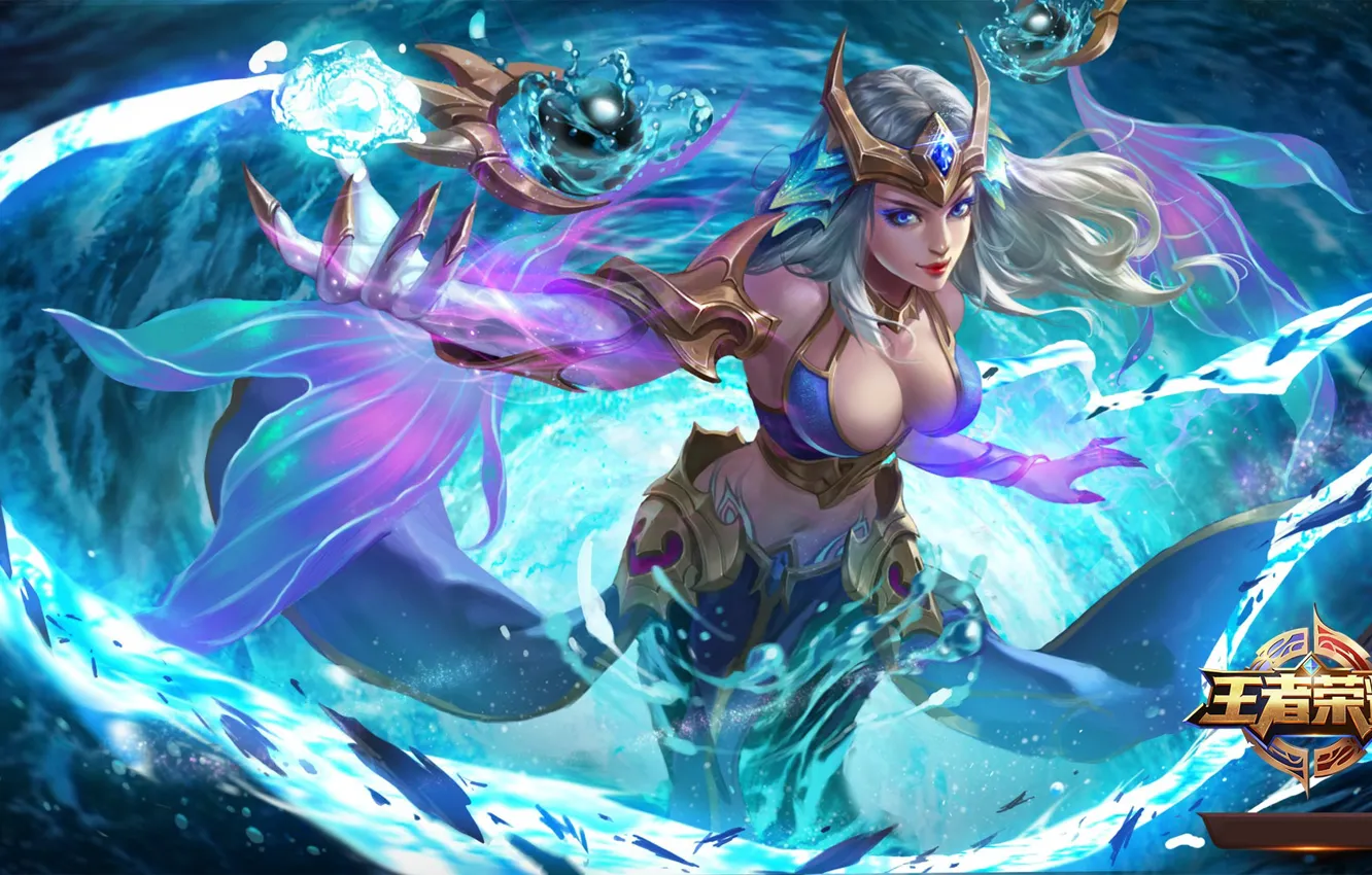 Photo wallpaper the game, water, girl, magic, The king of glory, King of Glory