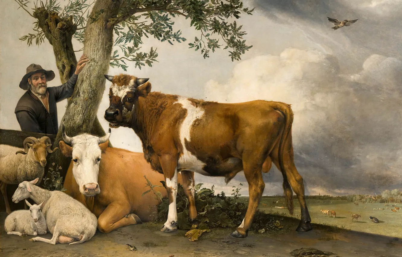 Photo wallpaper Young Bull, Paulus Potter, Dutch Golden Age