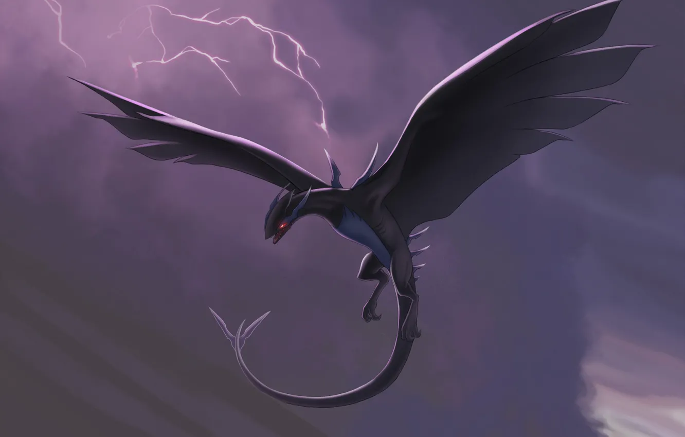 Photo wallpaper the sky, dragon, pokemon, pokemon