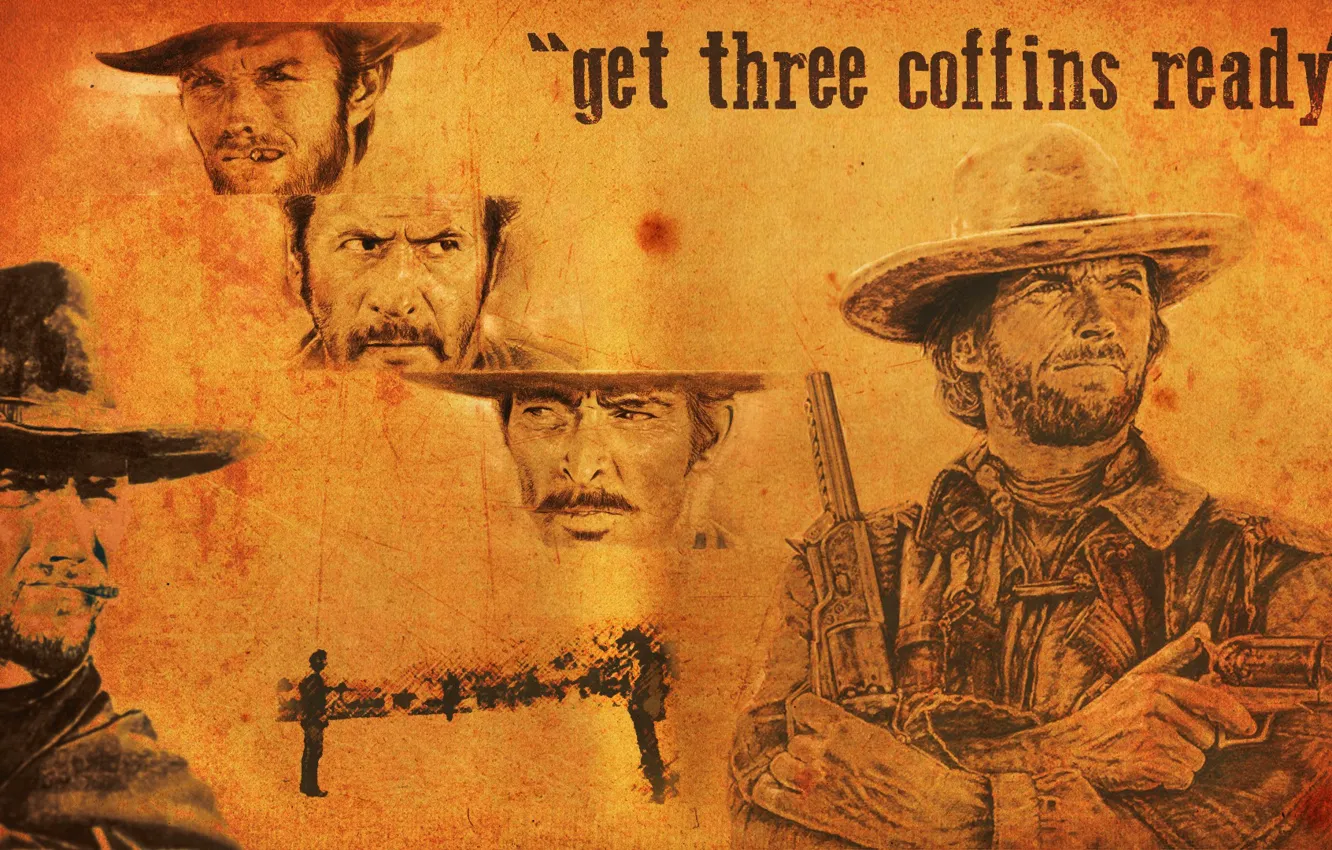 Photo wallpaper evil, Western, bad, Clint Eastwood, Good, Clinton Eastwood, The Good the Bad and the Ugly