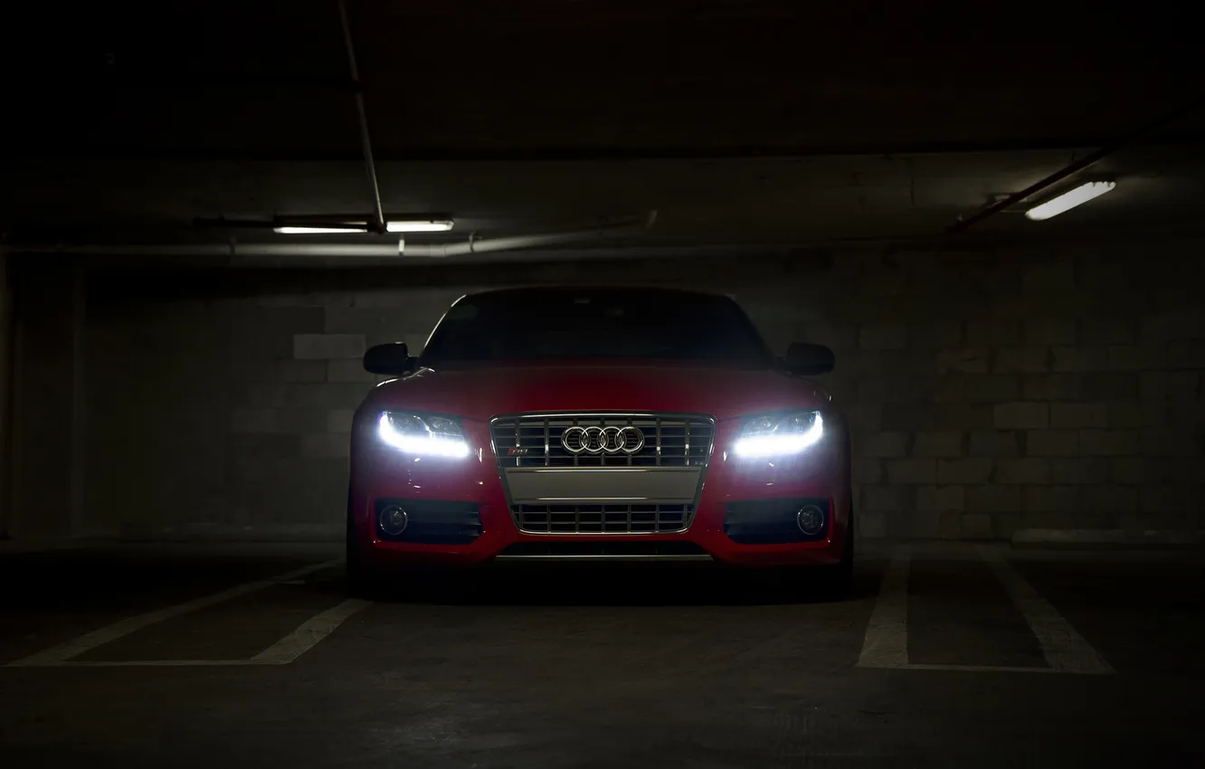 Photo wallpaper lights, Parking, Audi S5