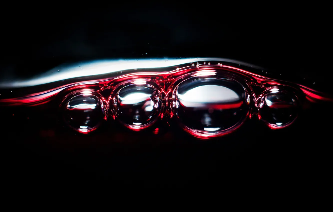 Photo wallpaper macro, bubbles, wine