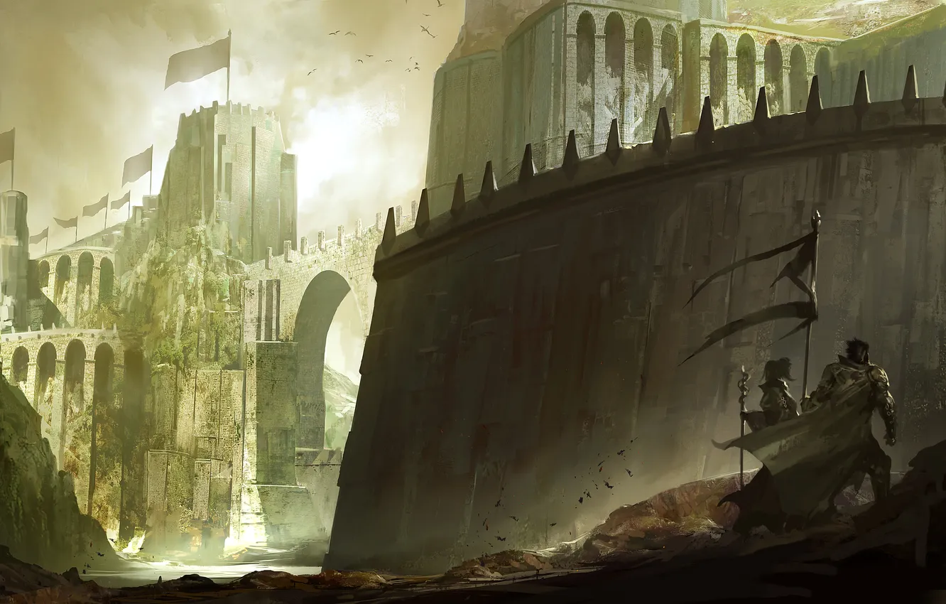 Photo wallpaper stones, castle, wall