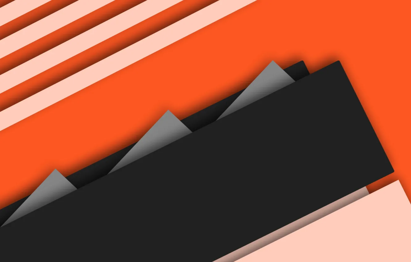 Photo wallpaper line, orange, grey, geometry, material