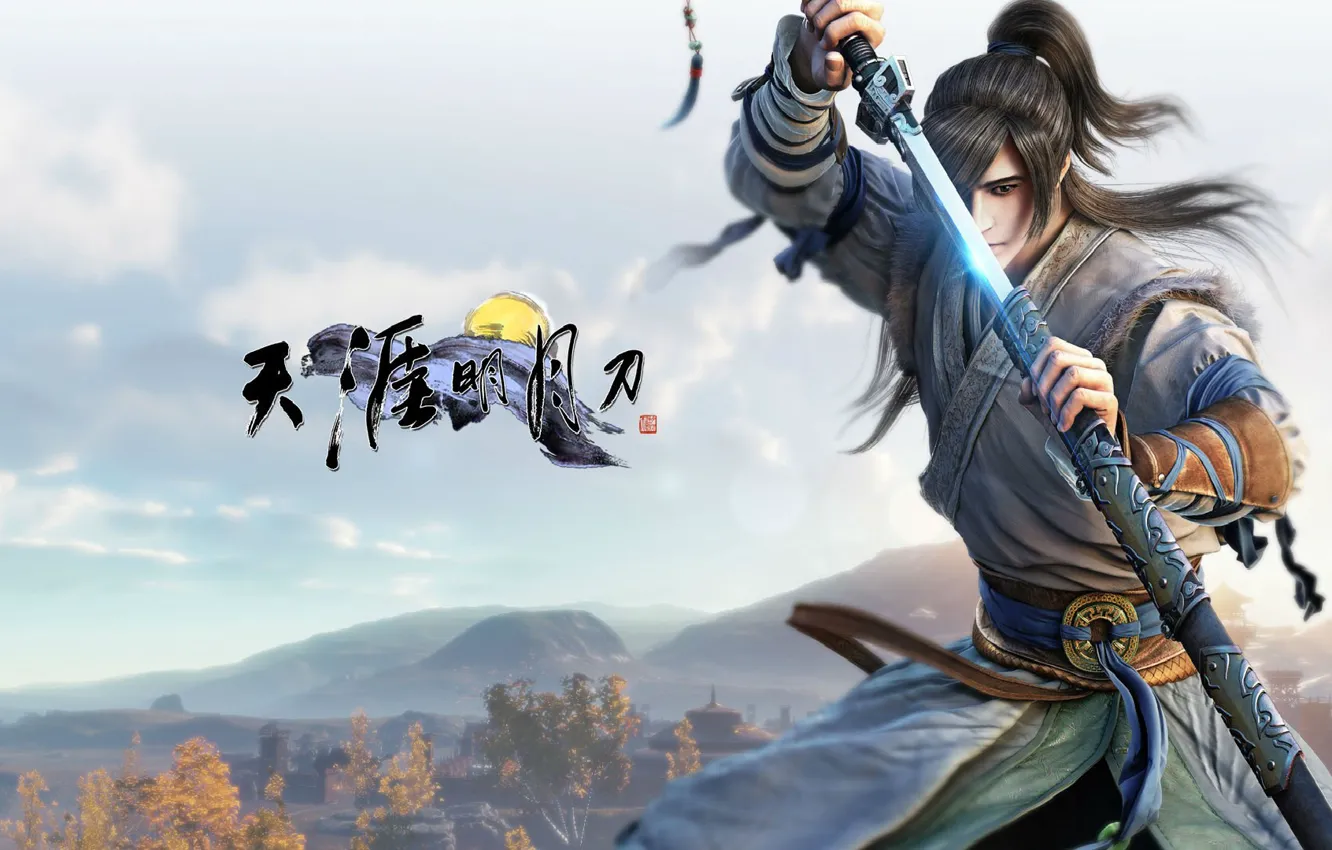 Photo wallpaper Asia, sword, guy, Moonlight blade