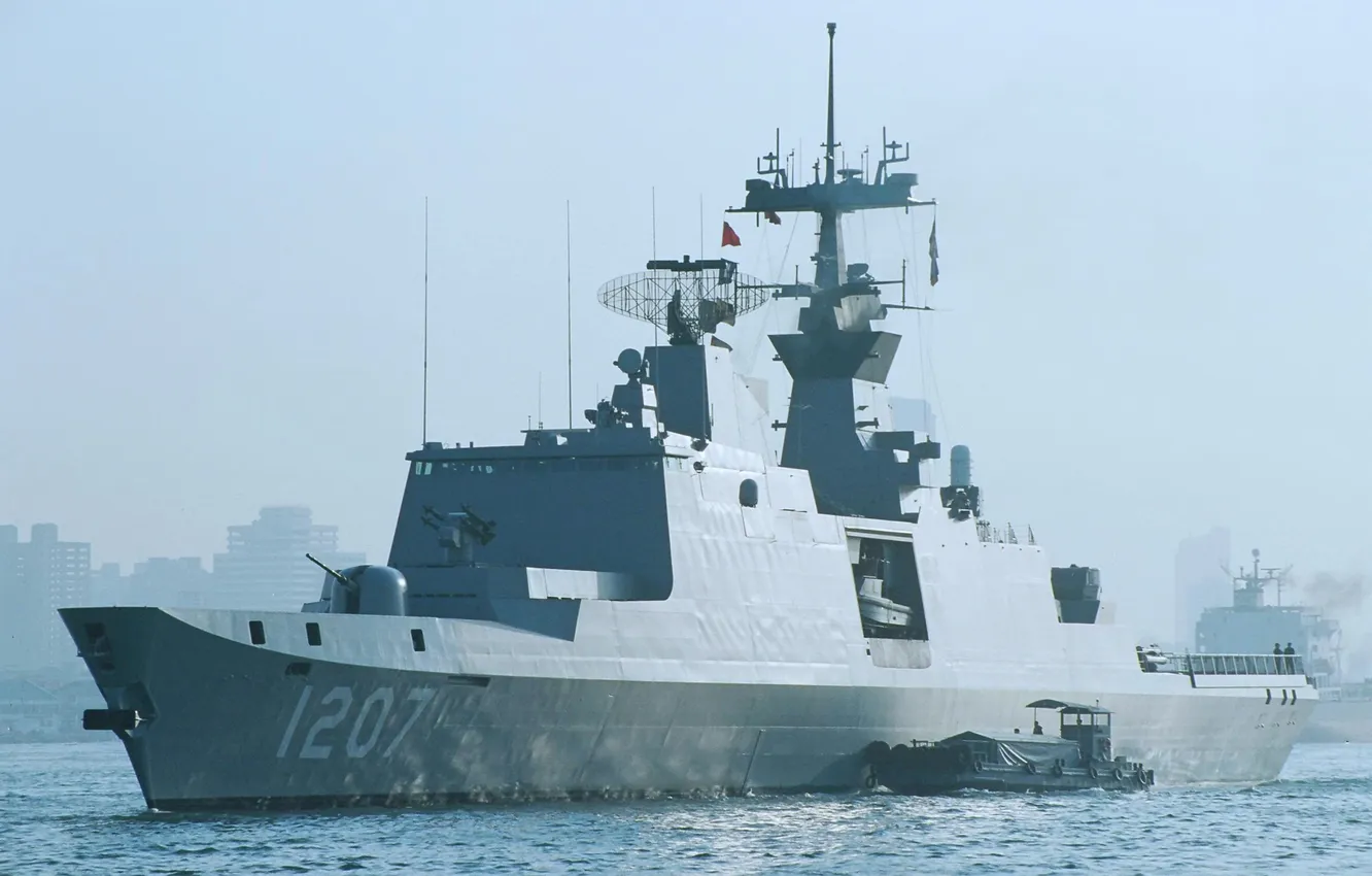 Photo wallpaper Taiwan, frigate, PFG-1207, ROCS Wu Chang