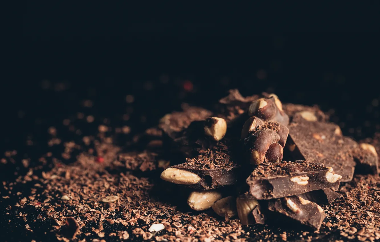 Photo wallpaper chocolate, sweets, nuts