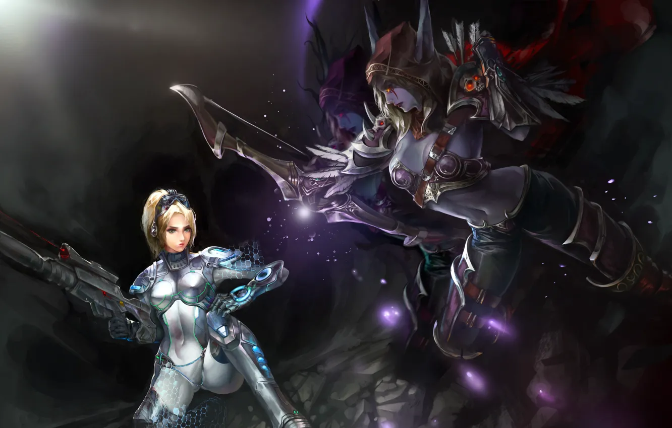 Photo wallpaper starcraft, warcraft, Nova, Sylvanas, Heroes of the Storm, nova terra, Banshee Queen, Dominion Ghost