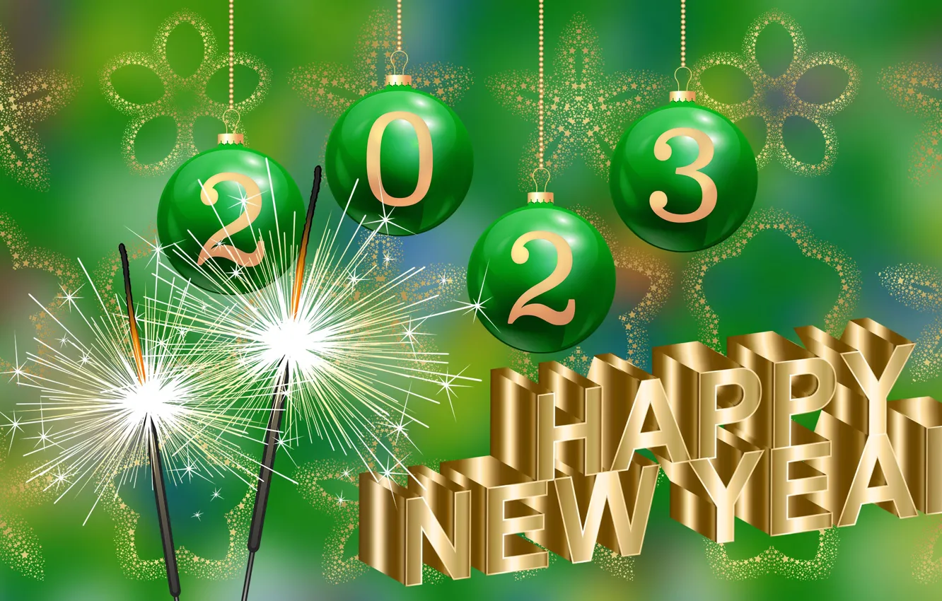 Photo wallpaper Graphics, Bombki, New Year, Data, New Year ' s Eve, Wishes