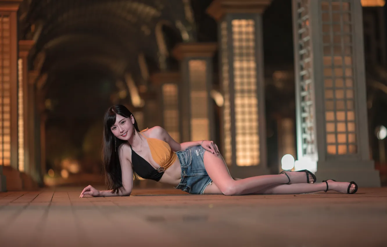 Photo wallpaper girl, pose, Asian