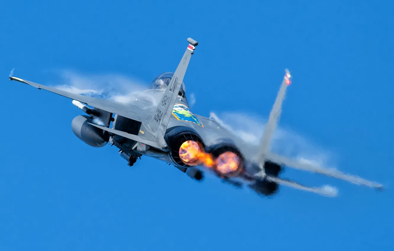 Photo wallpaper F-15, afterburner, F15, Fighter Aircraft