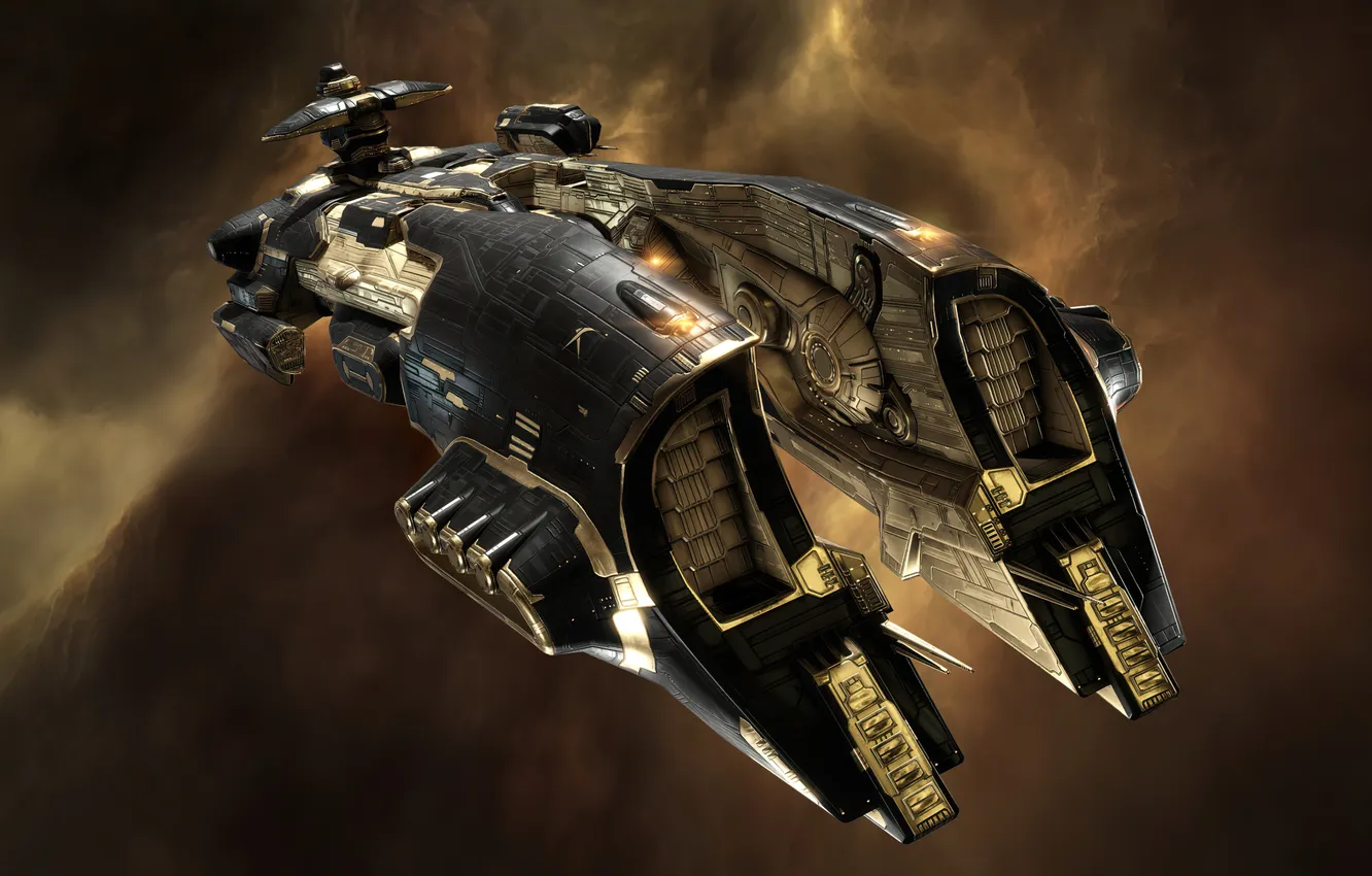 Photo wallpaper space, game, spaceship, eve online, ship, Megathron