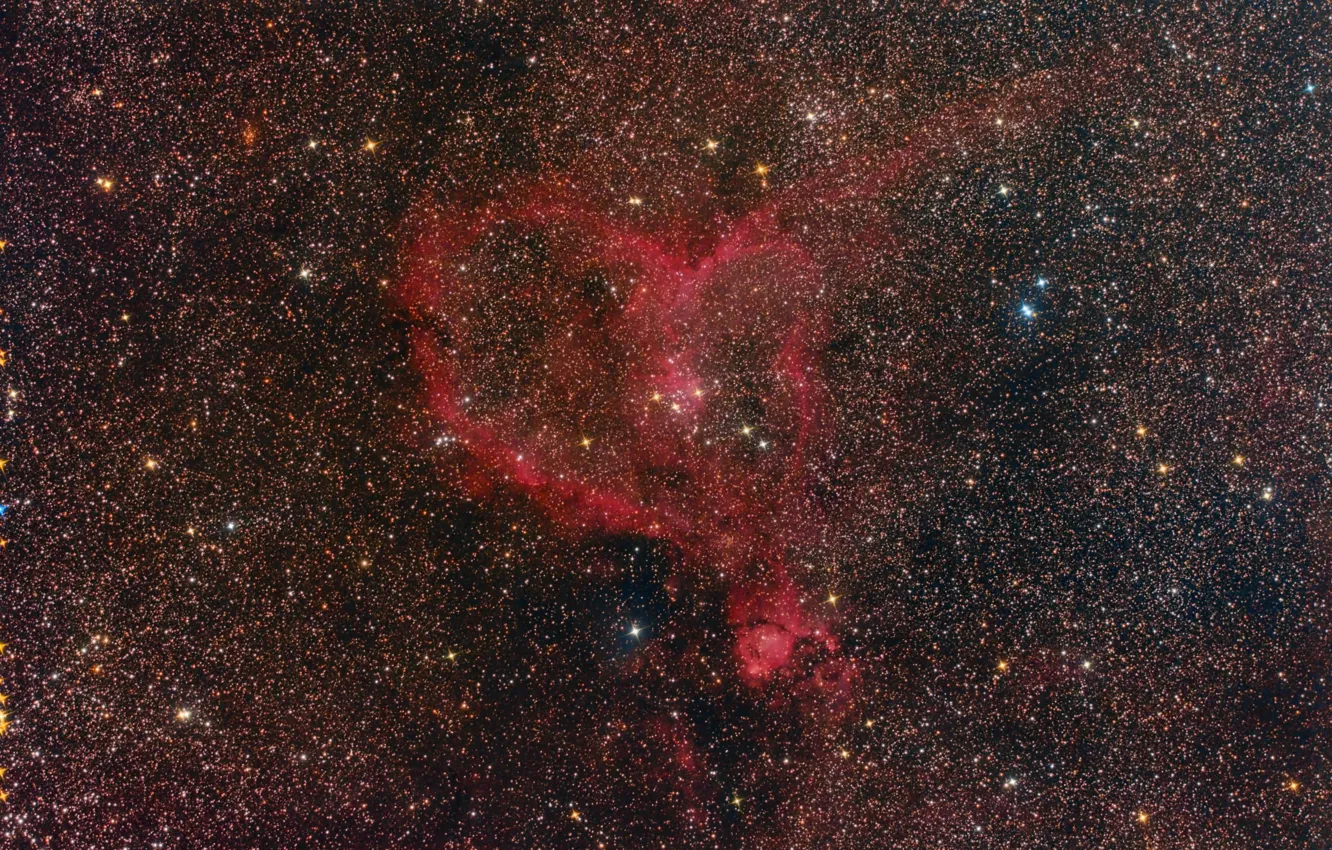 Photo wallpaper Heart, Heart, emission nebula, in the constellation Cassiopeia