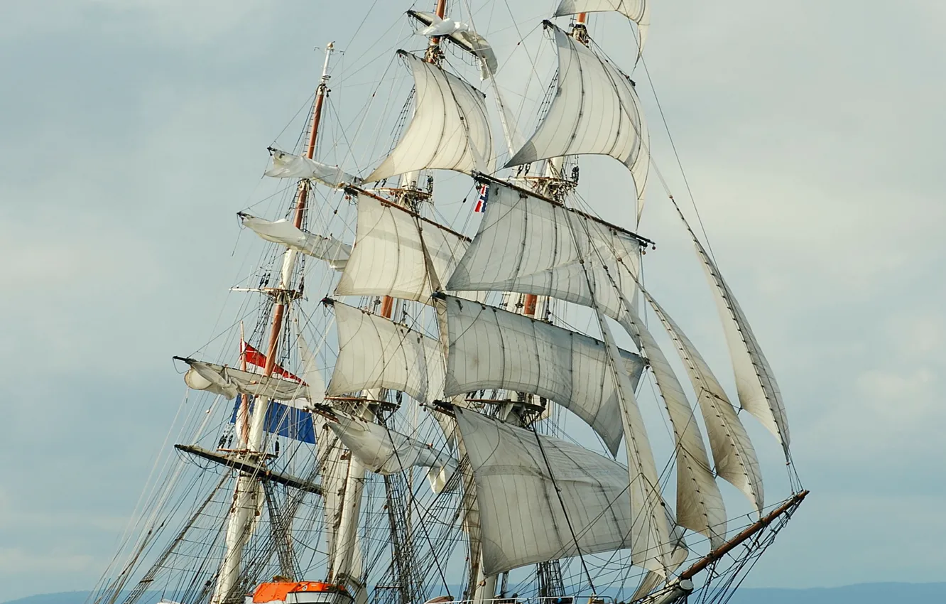 Photo wallpaper ship, Clipper, sailing, Stad Amsterdam